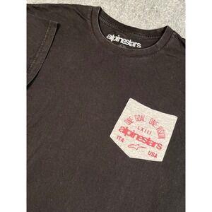 Alpinestars Black Graphic Pocket T Shirt ‎ Medium Motorcycle Racin Multi BLK Y2k